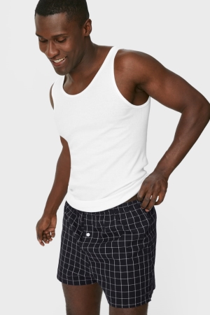 C&A Multipack Of 3 Boxer Woven Organic Katoenen Ondergoed Heren Zwart | 6814UMEAS