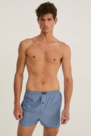 C&A Multipack Of 3 Boxer Woven Organic Katoenen Ondergoed Heren Donkerblauw | 8416VHDGQ