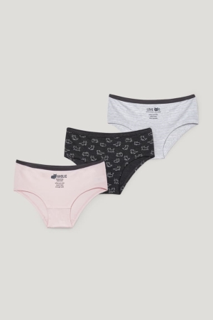 C&A Multipack Of 3 Briefs Organic Katoenen Ondergoed Meisjes Roze | 0487VZYIC