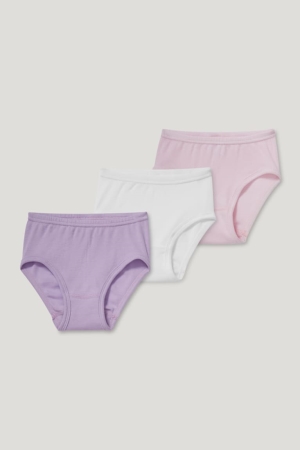 C&A Multipack Of 3 Briefs Organic Katoenen Ondergoed Meisjes Roze | 1395DAWFU