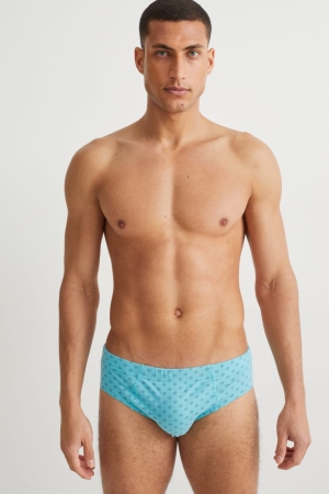 C&A Multipack Of 3 Briefs Organic Katoenen Ondergoed Heren Blauw Grijs | 1897CFZWJ
