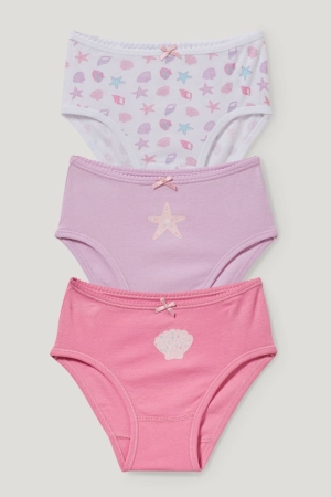 C&A Multipack Of 3 Briefs Organic Katoenen Ondergoed Meisjes Roze | 5921TWSUG