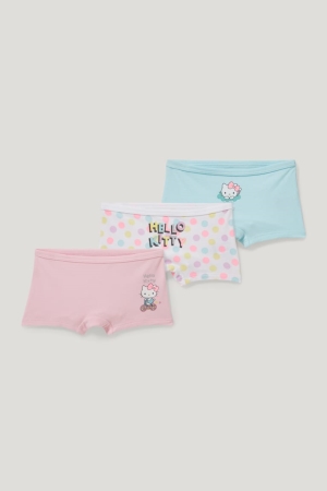 C&A Multipack Of 3 Hello Kitty Organic Katoenen Ondergoed Meisjes Roze | 3018HOKTD