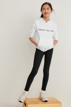 C&A Multipack Of 3 Leggings Broek Meisjes Zwart | 7842OTFUI