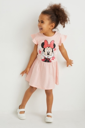 C&A Multipack Of 3 Minnie Mouse Jurken Meisjes Wit Roze | 0634POGNI