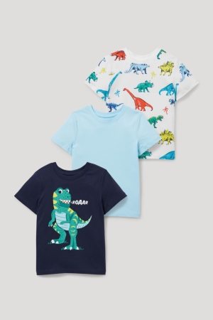 C&A Multipack Of 3 Sleeve T-shirts Jongens Donkerblauw | 5302BTXWM