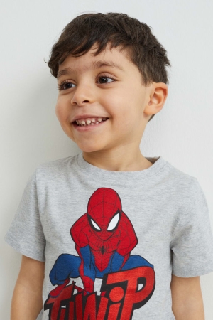 C&A Multipack Of 3 Spider-man Sleeve T-shirts Jongens Donkerblauw | 1930UHCAJ