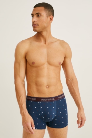 C&A Multipack Of 3 Trunks Organic Katoenen Lycra® Ondergoed Heren Bordeaux | 6412WKCXL