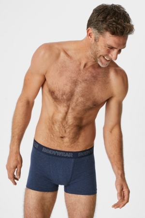 C&A Multipack Of 3 Trunks Organic Katoenen Lycra® Ondergoed Heren Donkerblauw | 6719SZFQX