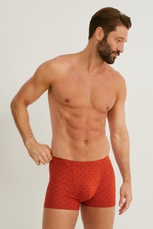 C&A Multipack Of 3 Trunks Organic Katoenen Lycra® Ondergoed Heren Donkeroranje | 7380EDFSP