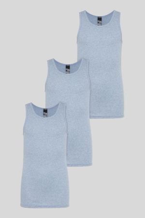 C&A Multipack Of 3 Vest Organic Katoenen Ondergoed Jongens Blauw | 0346DPLHR