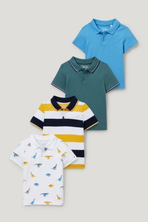 C&A Multipack Of 4 Polo Overhemd Jongens Wit Blauw | 8396TQLEP