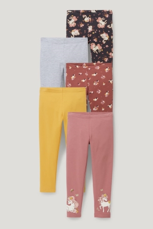 C&A Multipack Of 5 Thermal Leggings Broek Meisjes Koraal | 6318PUGDN