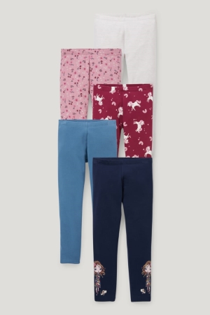 C&A Multipack Of 5 Thermal Leggings Broek Meisjes Donkerblauw | 6391BMCRI