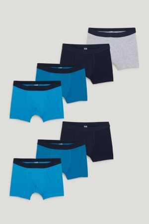 C&A Multipack Of 7 Boxer Organic Katoenen Ondergoed Jongens Donkerblauw | 1960IEUDJ