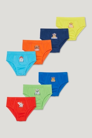 C&A Multipack Of 7 Paw Patrol Briefs Organic Katoenen Ondergoed Jongens Rood Geel | 3605BODAL