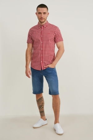 C&A Mustang Denim Bermuda Chicago Korte Broek Heren Blauw Lichtblauw | 9037XQSDN