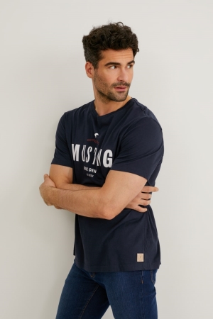 C&A Mustang T-shirts Heren Donkerblauw | 2657HVPDC