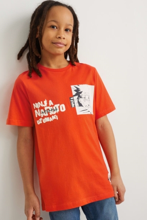 C&A Naruto Sleeve T-shirts Jongens Oranje | 5729YSKHC