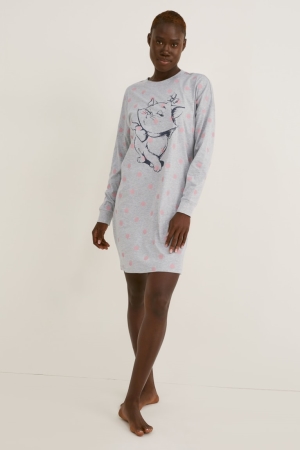 C&A NightPolka Dot Aristocats Nachtkleding Dames Lichtgrijs | 7186MJCXU