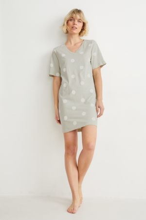 C&A NightPolka Dot Nachtkleding Dames Lichtbeige | 8435SVTCB