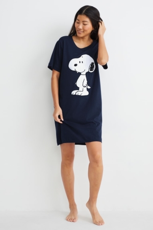 C&A NightSnoopy Nachtkleding Dames Donkerblauw | 5427BPEJT