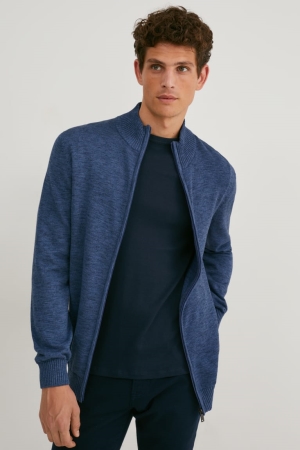 C&A Organic Katoenen Cardigan Heren Donkerblauw | 7628VDXYF