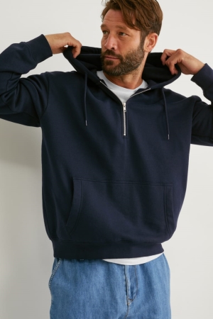 C&A Organic Katoenen Sweatshirts Heren Donkerblauw | 7526NZPDI