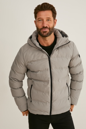 C&A Outdoor With Hood Recycled Jassen Heren Grijs Bruin | 5890DHPTG