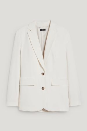 C&A Oversized With Recycled Polyester Blazer Dames Wit | 1562EUDJH