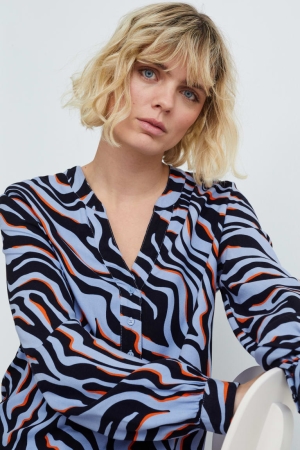 C&A Patterned Blouse Dames Blauw Donkerblauw | 3971WEGDZ