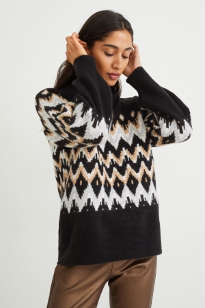 C&A Patterned Jumpers Dames Zwart | 7392RYXBO