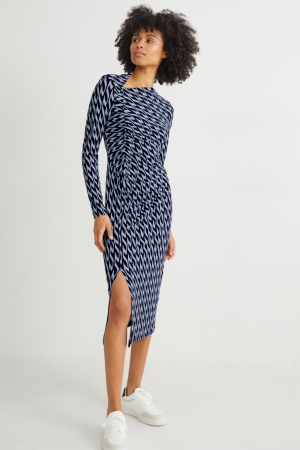 C&A Patterned Jurken Dames Donkerblauw | 2684ACPQJ