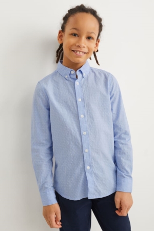 C&A Patterned Overhemd Jongens Lichtblauw | 3897MPFDT