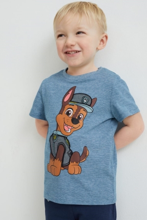 C&A Paw Patrol Sleeve With In-conversion Katoenen T-shirts Jongens Blauw | 5639JUNOP