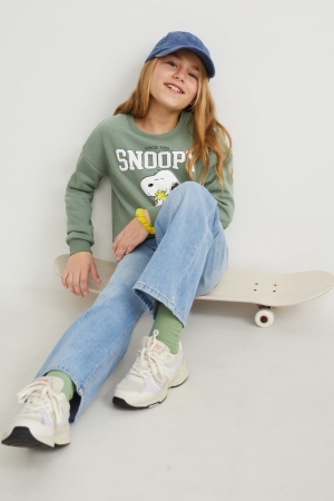 C&A Peanuts Set And 2 Piece Sweatshirts Meisjes Lichtgroen | 2013GLTJU