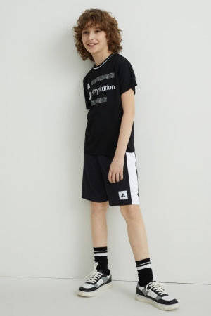 C&A Playstation Set Sleeve And 2 Piece T-shirts Jongens Zwart | 6375ZTRSB