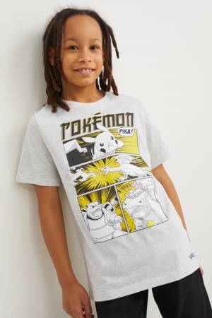 C&A Pokémon Sleeve T-shirts Jongens Lichtgrijs | 6457PIOCA