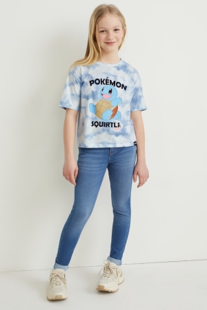 C&A Pokémon Sleeve T-shirts Meisjes Wit Lichtblauw | 8916TPVLK
