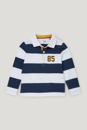 C&A Polo Gestreept Overhemd Jongens Donkerblauw | 9325LUVSW