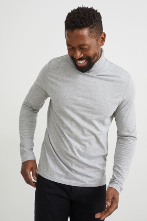 C&A Polo Neck Organic Katoenen Topjes Heren Grijs | 6548LRPKJ