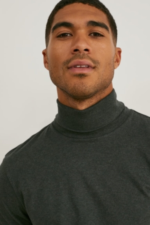C&A Polo Neck Organic Katoenen Topjes Heren Donkergroen | 9268IRKHV