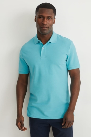C&A Polo Organic Katoenen Overhemd Heren Turquoise | 0463FHJLS