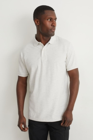 C&A Polo Organic Katoenen Overhemd Heren Lichtgrijs | 1276SHDEF