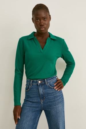 C&A Polo Overhemd Dames Groen | 5372AQKUH