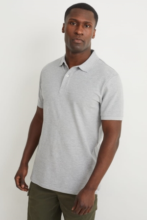 C&A Polo With Organic Katoenen Overhemd Heren Grijs | 4218BPLIE
