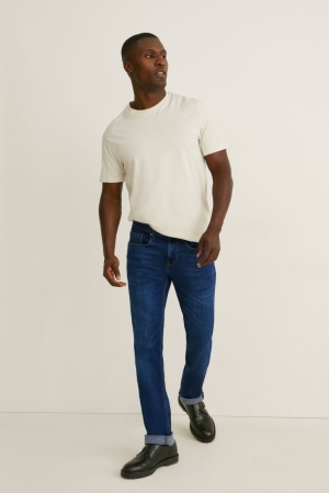 C&A Premium Slim Recycled Jeans Heren Blauw | 3260CQYXV