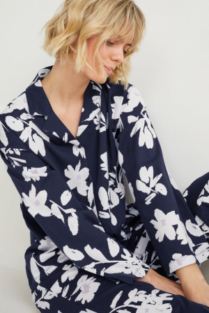 C&A Pyjamas Floral Nachtkleding Dames Donkerblauw | 5638WQBGP