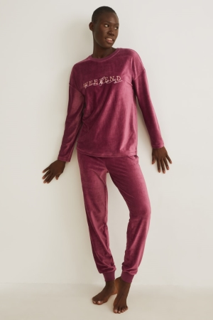 C&A Pyjamas Nachtkleding Dames Bordeaux | 3102KLGJW