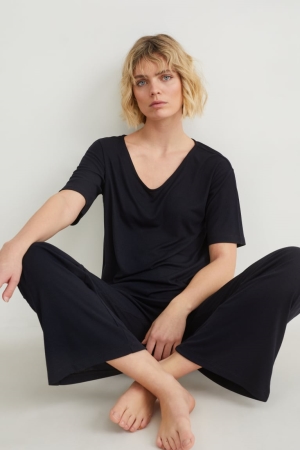 C&A Pyjamas Nachtkleding Dames Donkerblauw | 1753JKLHA